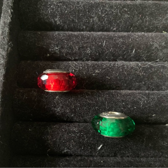 Pandora Red & Green Glass Charms - Picture 2 of 2